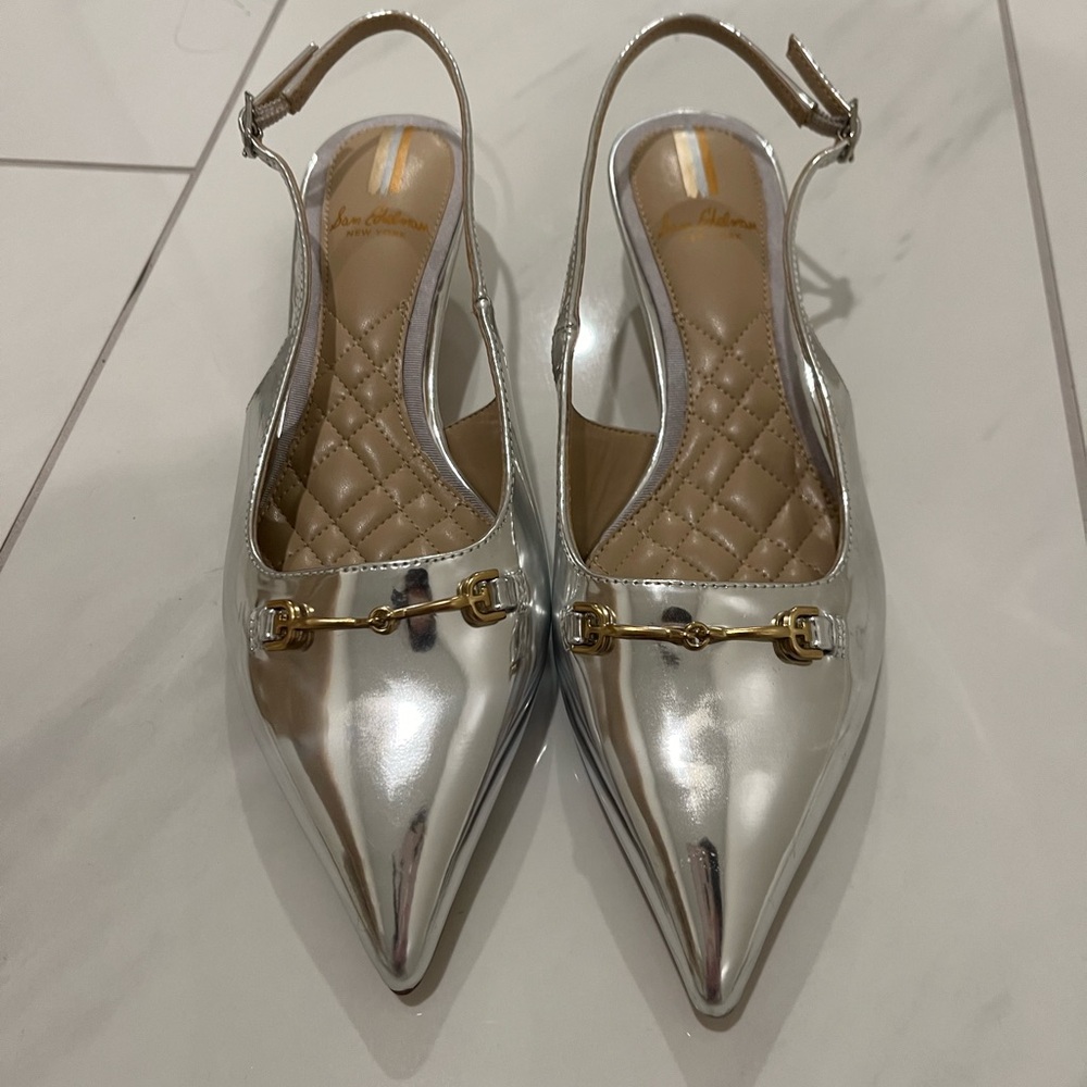 Silver Women's Slingback Shoes